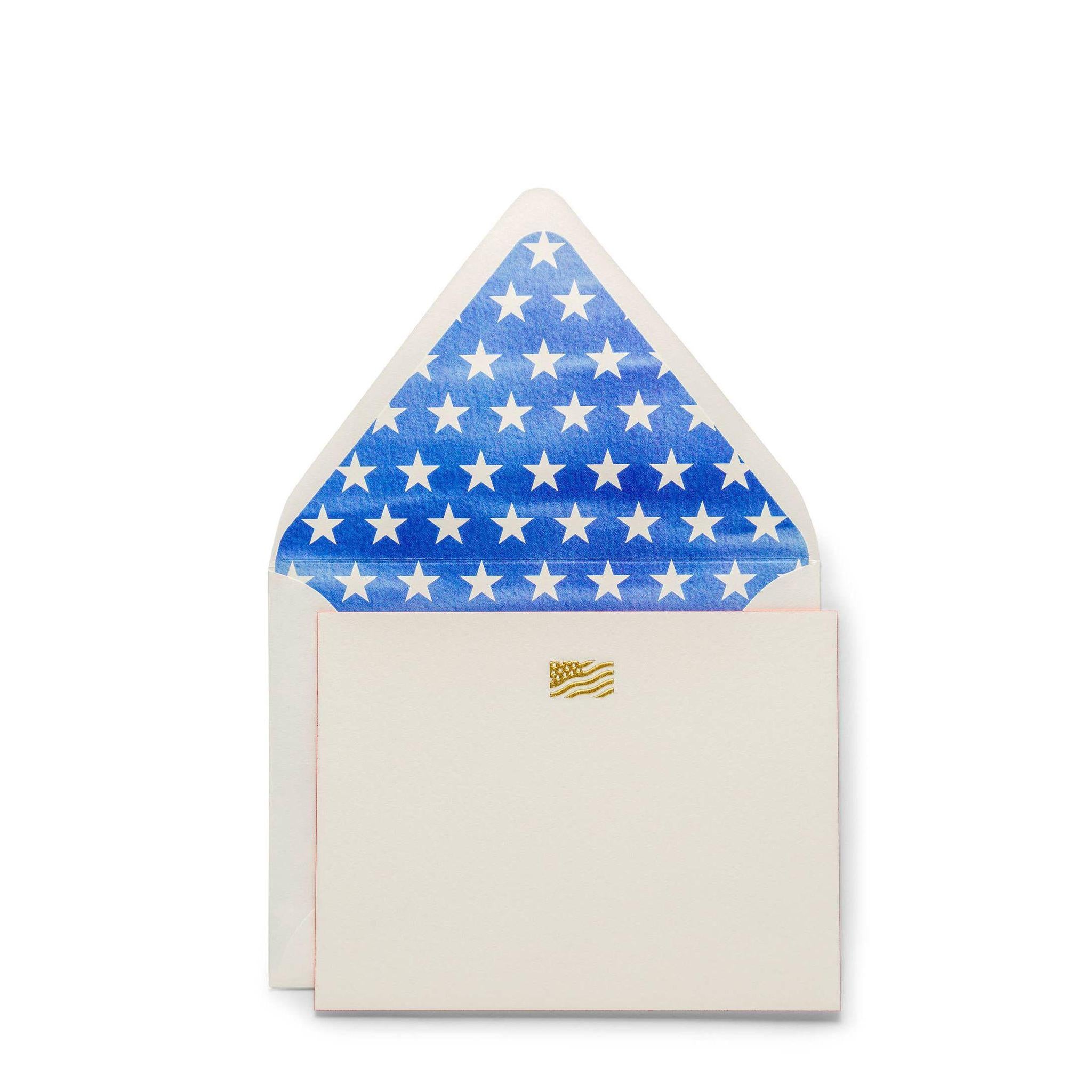 Flag Engraved Boxed Flat Notecards